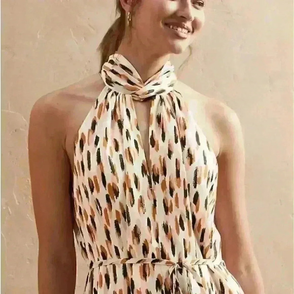 Twist-Neck Satin Midi Dress - Picture 2 of 12